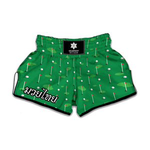 Golf Course Pattern Print Muay Thai Boxing Shorts