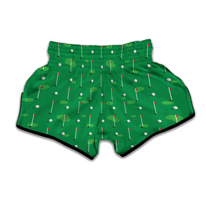 Golf Course Pattern Print Muay Thai Boxing Shorts