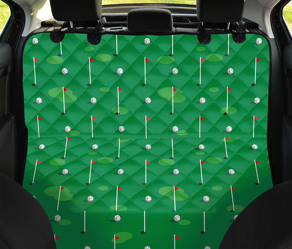 Golf Course Pattern Print Pet Car Back Seat Cover