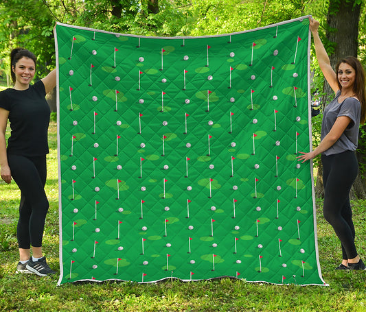 Golf Course Pattern Print Quilt