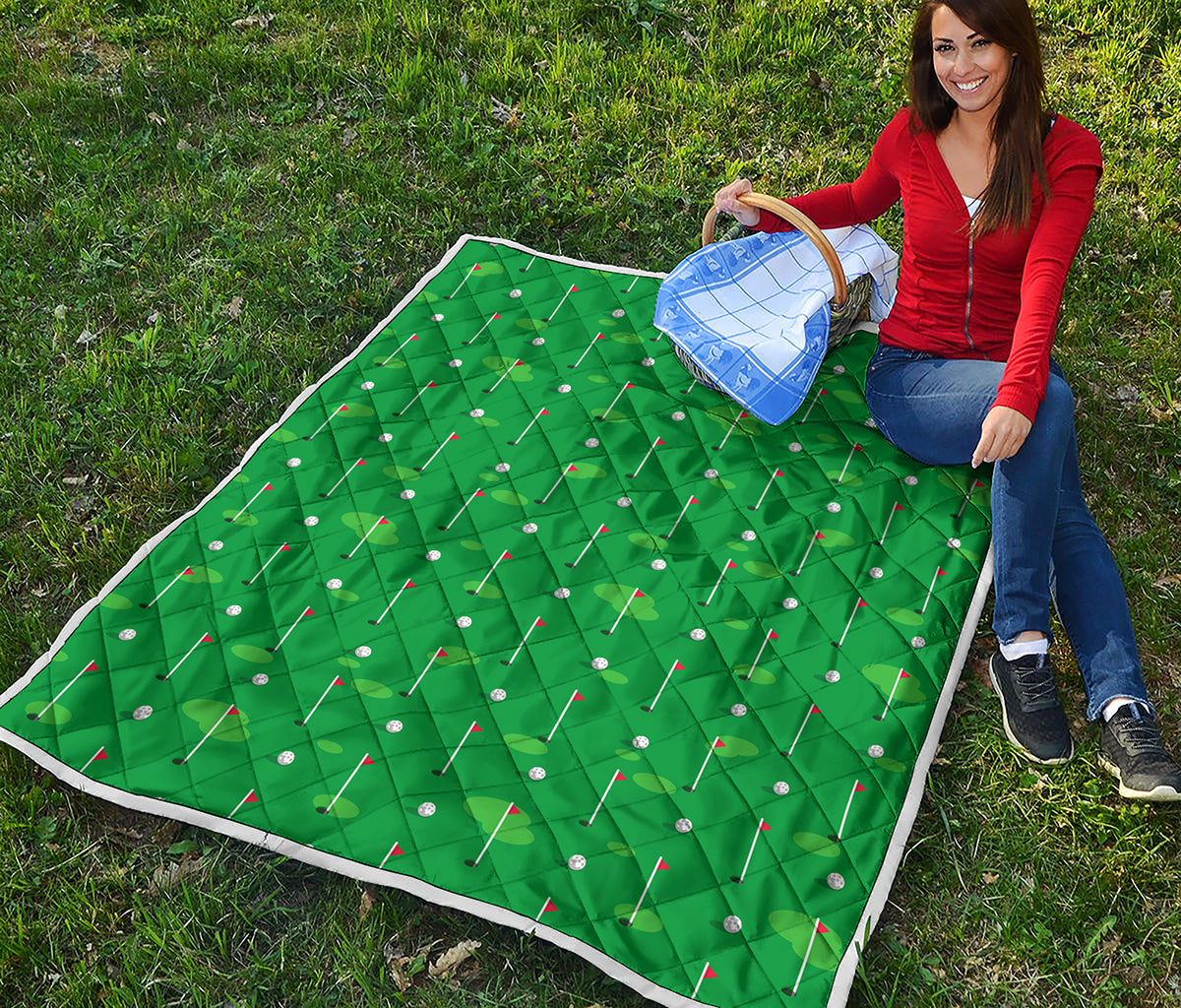 Golf Course Pattern Print Quilt