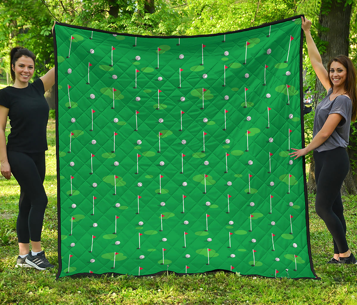 Golf Course Pattern Print Quilt