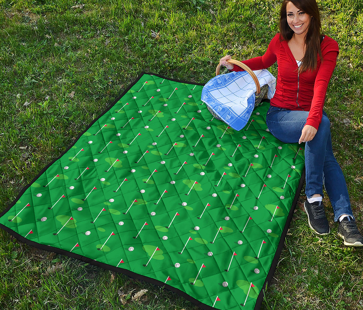 Golf Course Pattern Print Quilt