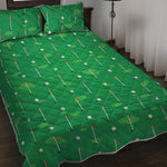Golf Course Pattern Print Quilt Bed Set