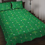 Golf Course Pattern Print Quilt Bed Set