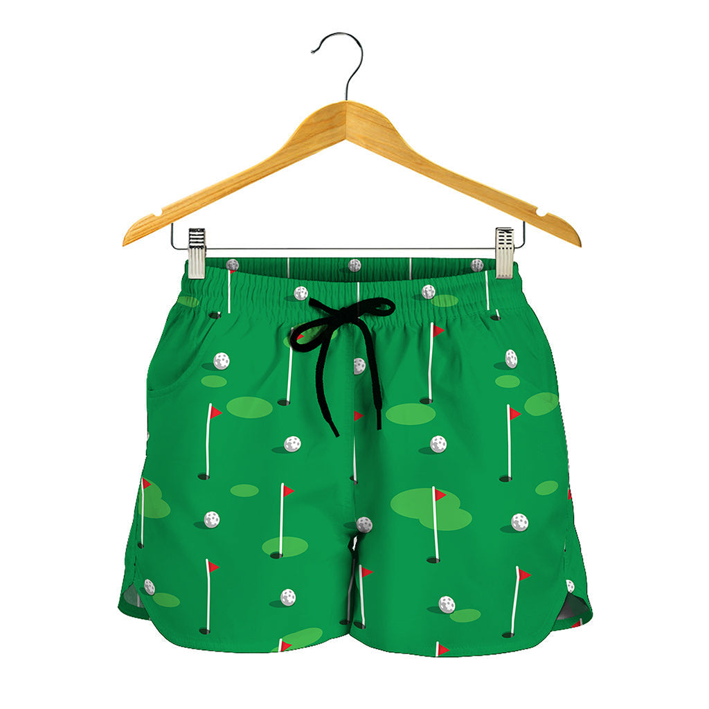 Golf Course Pattern Print Women's Shorts