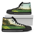 Golf Course Print Black High Top Sneakers
