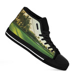 Golf Course Print Black High Top Shoes