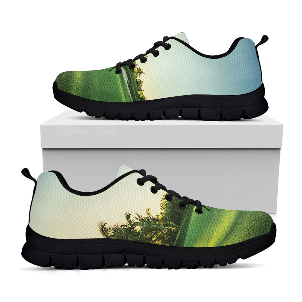 Golf Course Print Black Sneakers