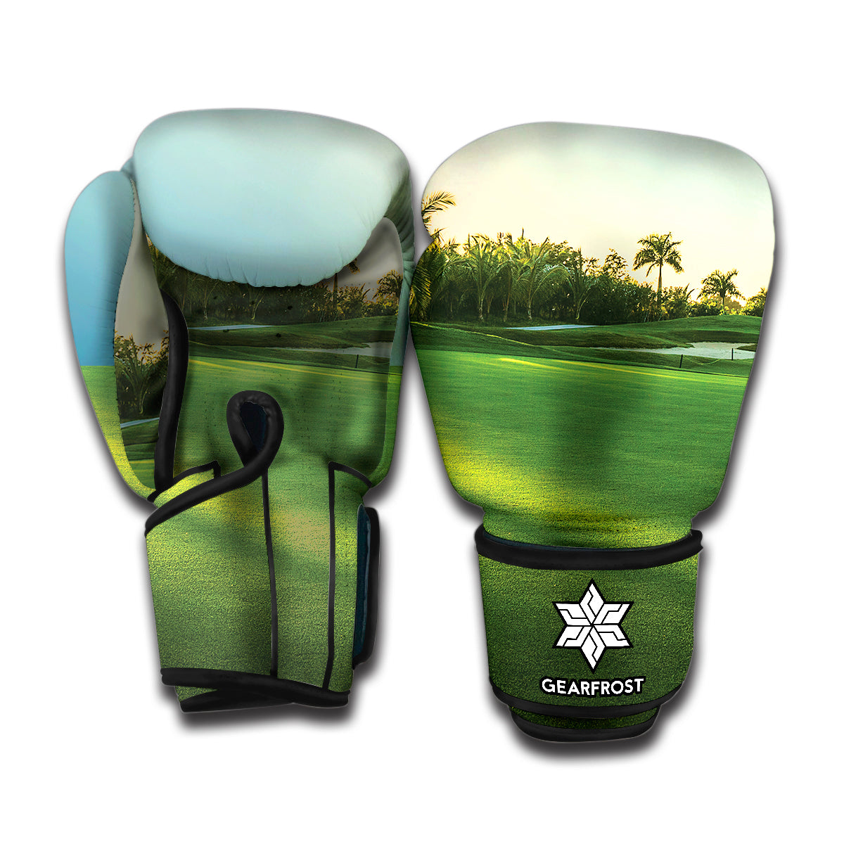 Golf Course Print Boxing Gloves