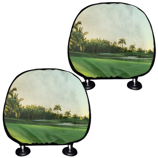 Golf Course Print Car Headrest Covers