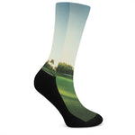 Golf Course Print Crew Socks