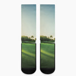 Golf Course Print Crew Socks