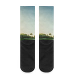 Golf Course Print Crew Socks