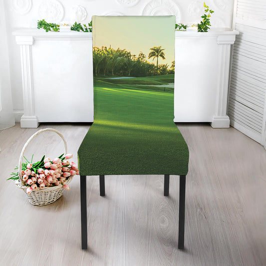 Golf Course Print Dining Chair Slipcover