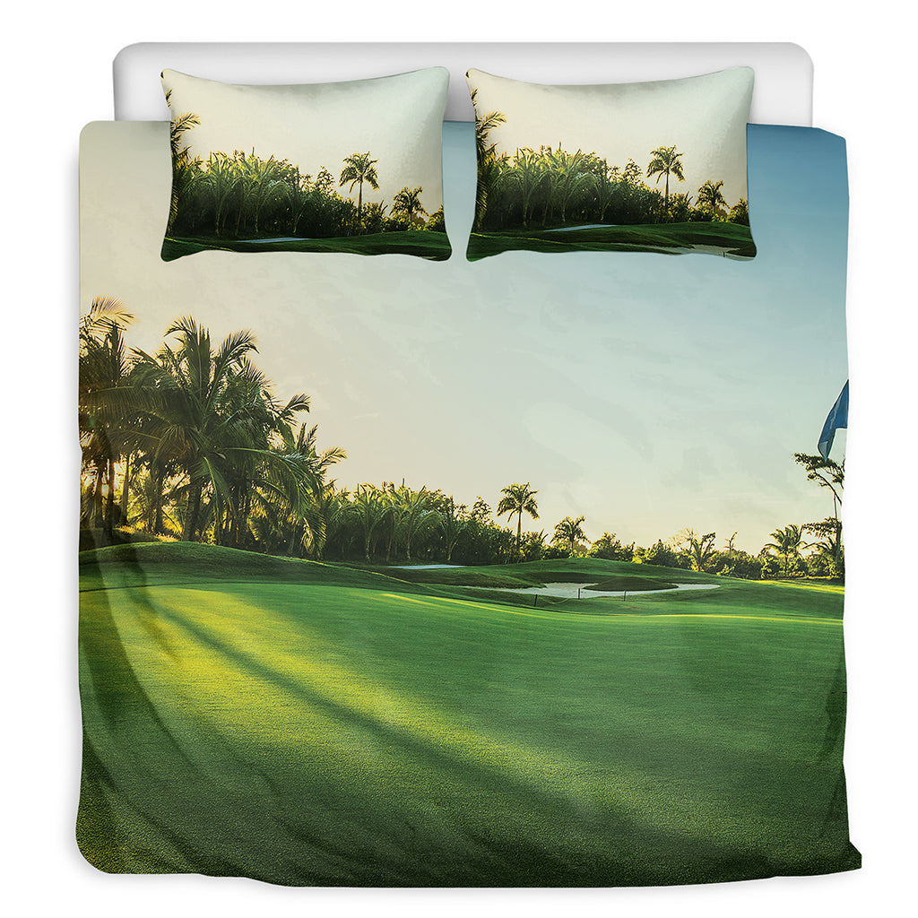 Golf Course Print Duvet Cover Bedding Set