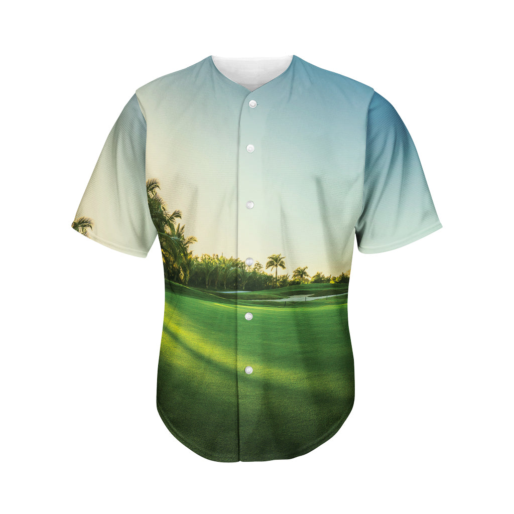 Golf Course Print Men's Baseball Jersey