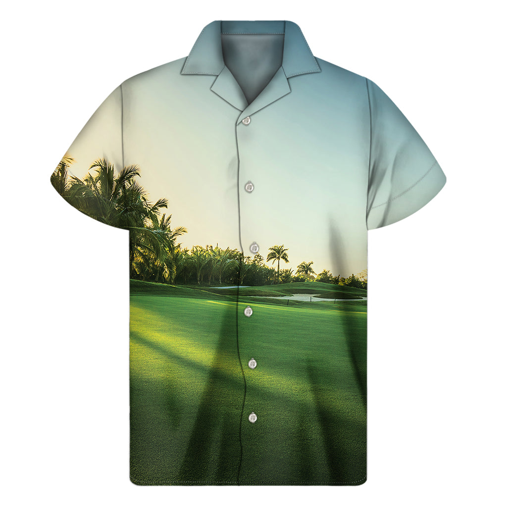 Golf Course Print Men's Short Sleeve Shirt