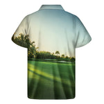 Golf Course Print Men's Short Sleeve Shirt