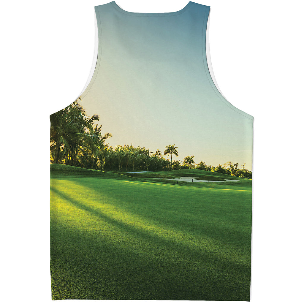 Golf Course Print Men's Tank Top