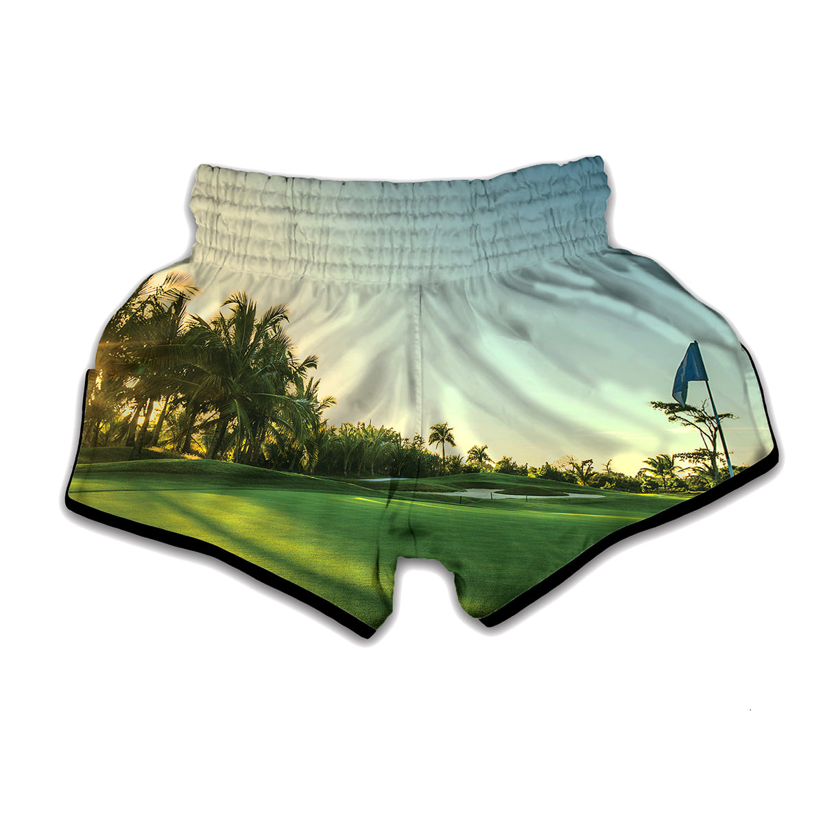 Golf Course Print Muay Thai Boxing Shorts