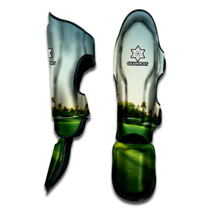 Golf Course Print Muay Thai Shin Guard