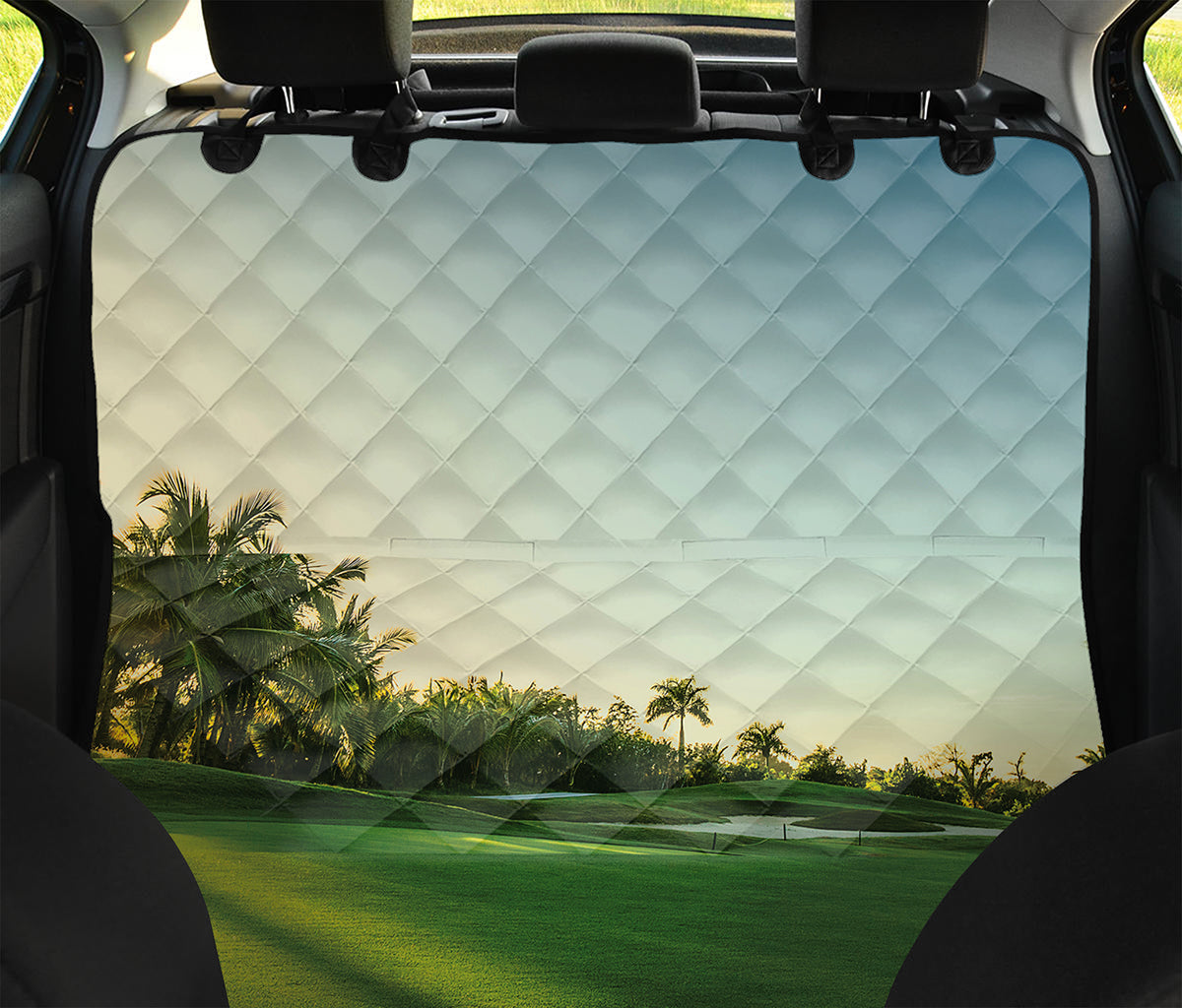 Golf Course Print Pet Car Back Seat Cover