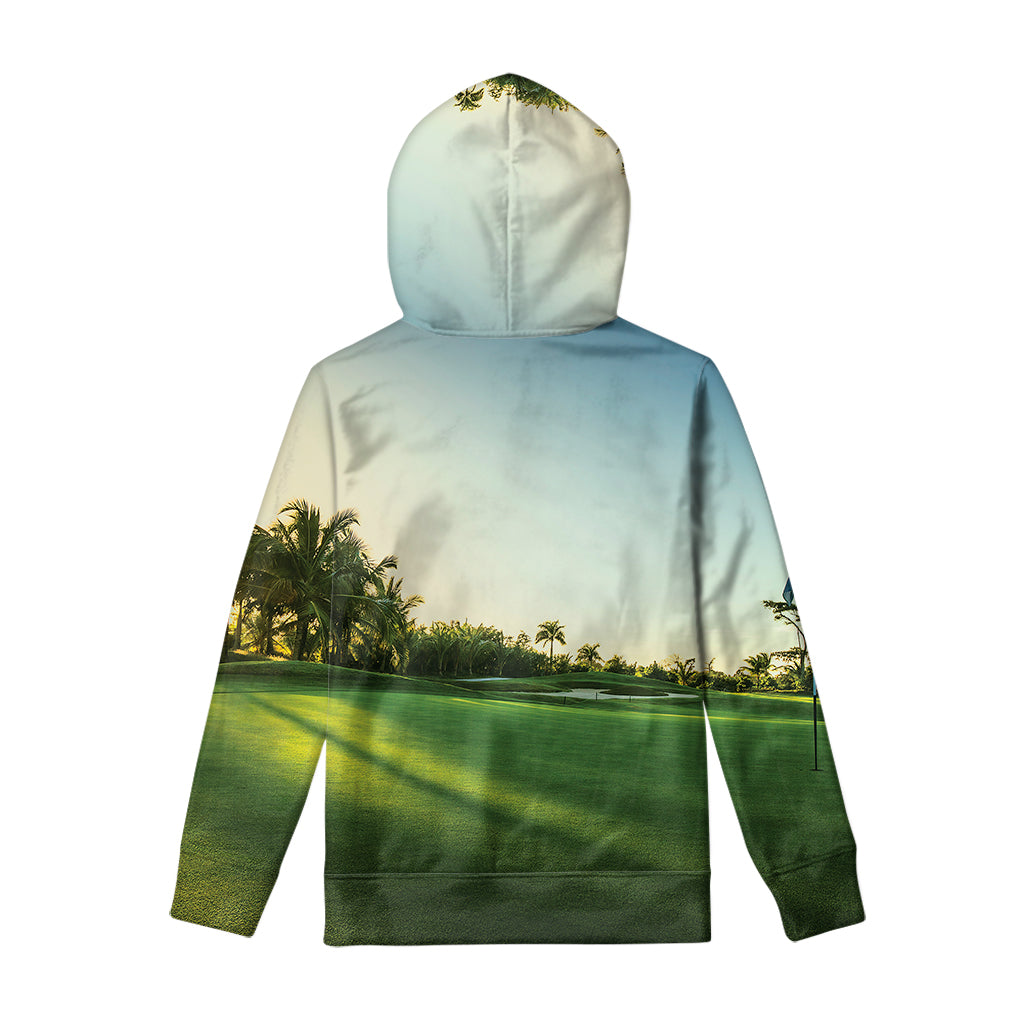 Golf Course Print Pullover Hoodie