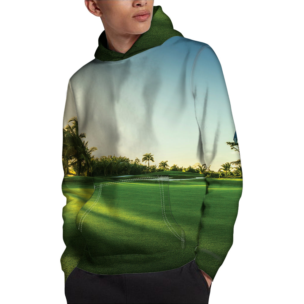 Golf Course Print Pullover Hoodie