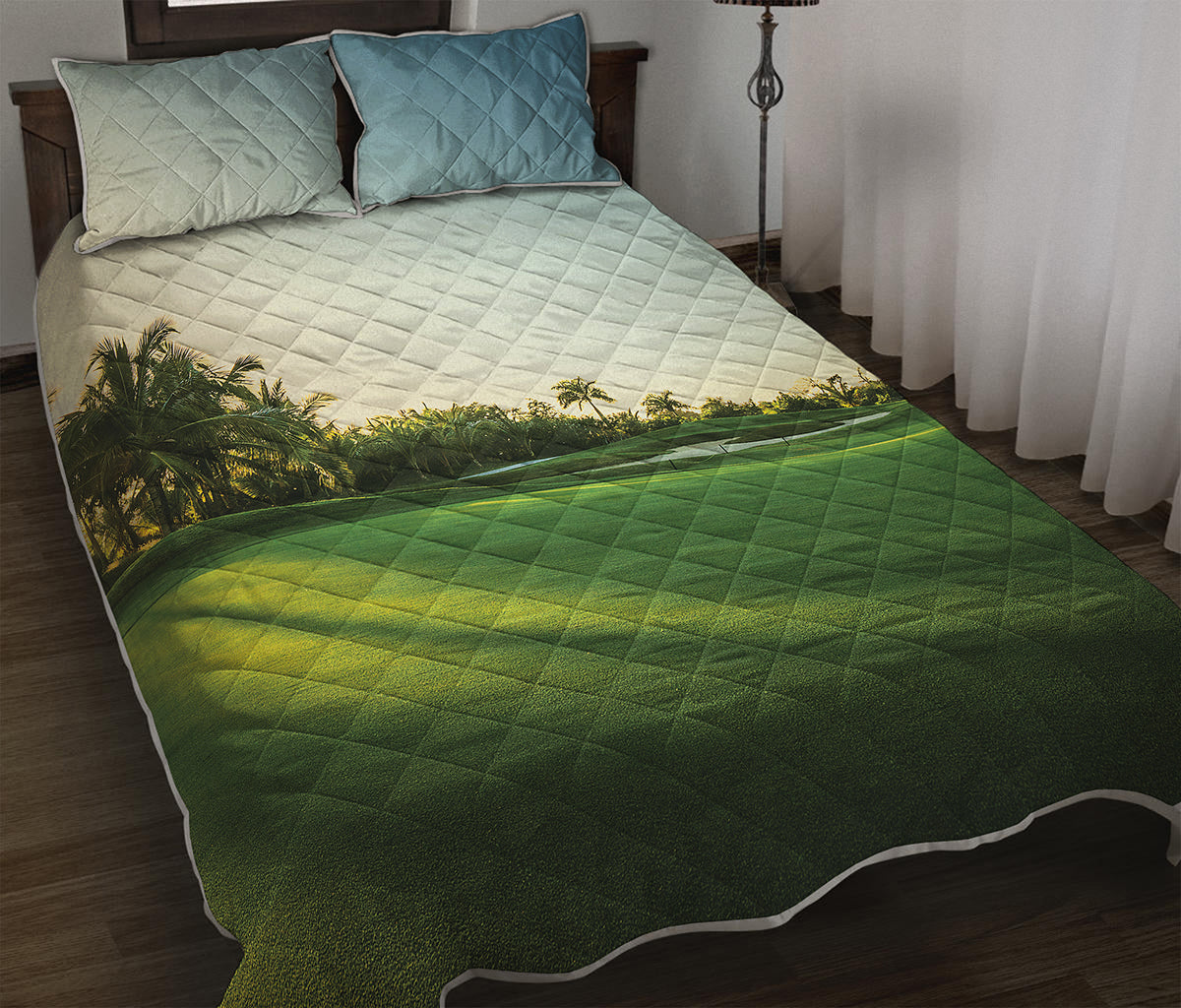 Golf Course Print Quilt Bed Set