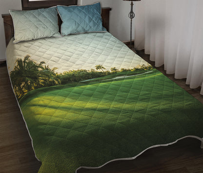 Golf Course Print Quilt Bed Set