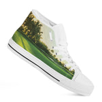 Golf Course Print White High Top Shoes