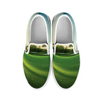 Golf Course Print White Slip On Shoes