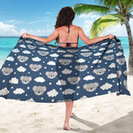 Good Night Koala Pattern Print Beach Sarong Wrap