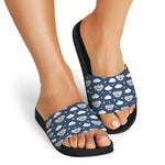 Good Night Koala Pattern Print Black Slide Sandals