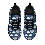 Good Night Koala Pattern Print Black Sneakers