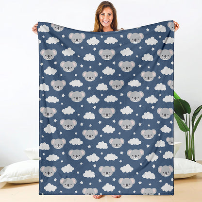 Good Night Koala Pattern Print Blanket