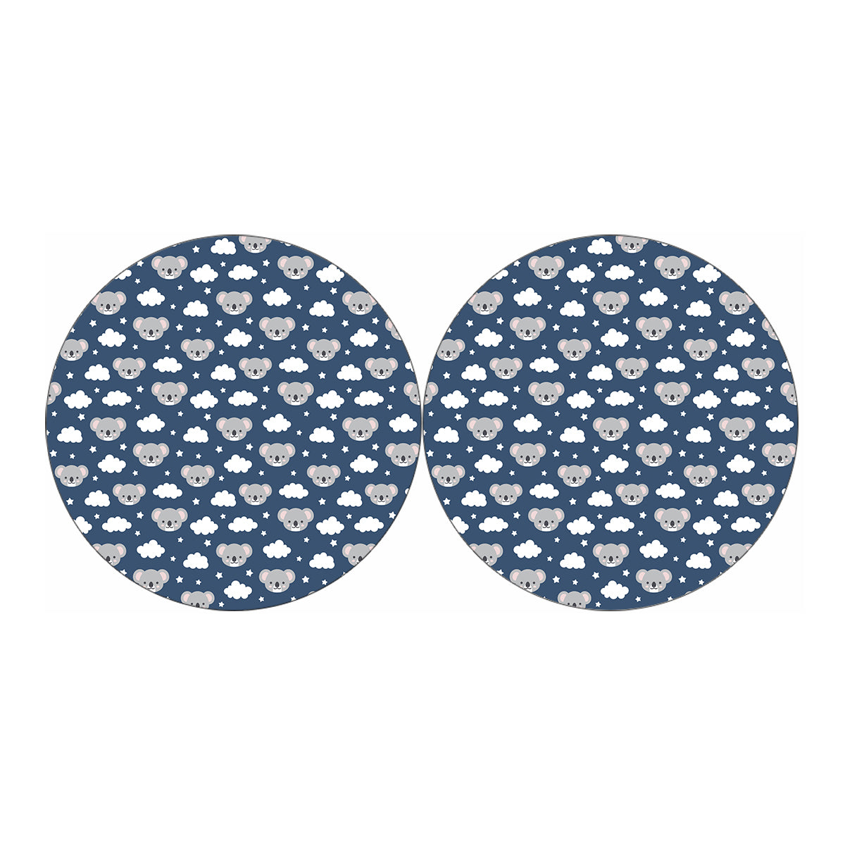 Good Night Koala Pattern Print Car Coasters