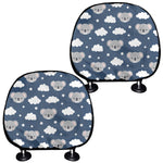 Good Night Koala Pattern Print Car Headrest Covers