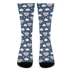 Good Night Koala Pattern Print Crew Socks
