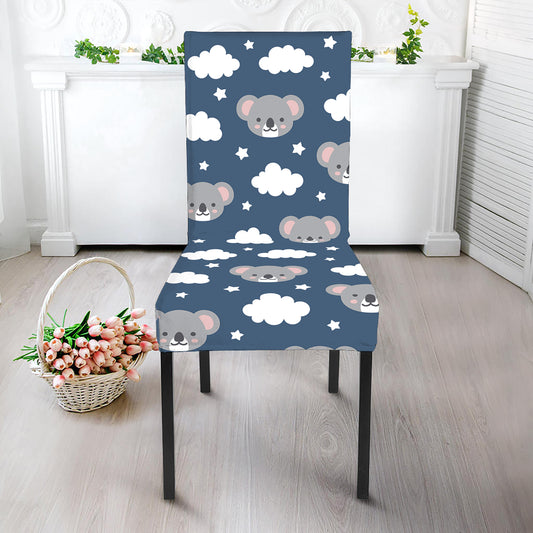 Good Night Koala Pattern Print Dining Chair Slipcover