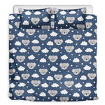 Good Night Koala Pattern Print Duvet Cover Bedding Set