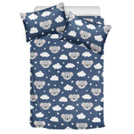 Good Night Koala Pattern Print Duvet Cover Bedding Set
