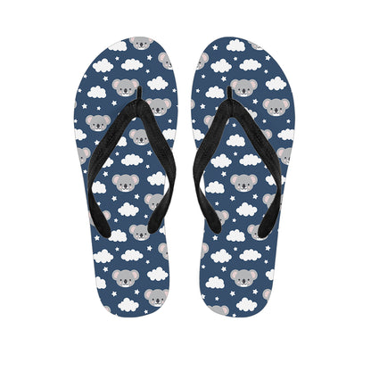Good Night Koala Pattern Print Flip Flops