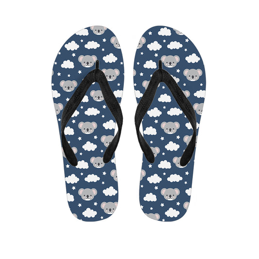 Good Night Koala Pattern Print Flip Flops