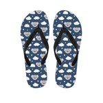 Good Night Koala Pattern Print Flip Flops