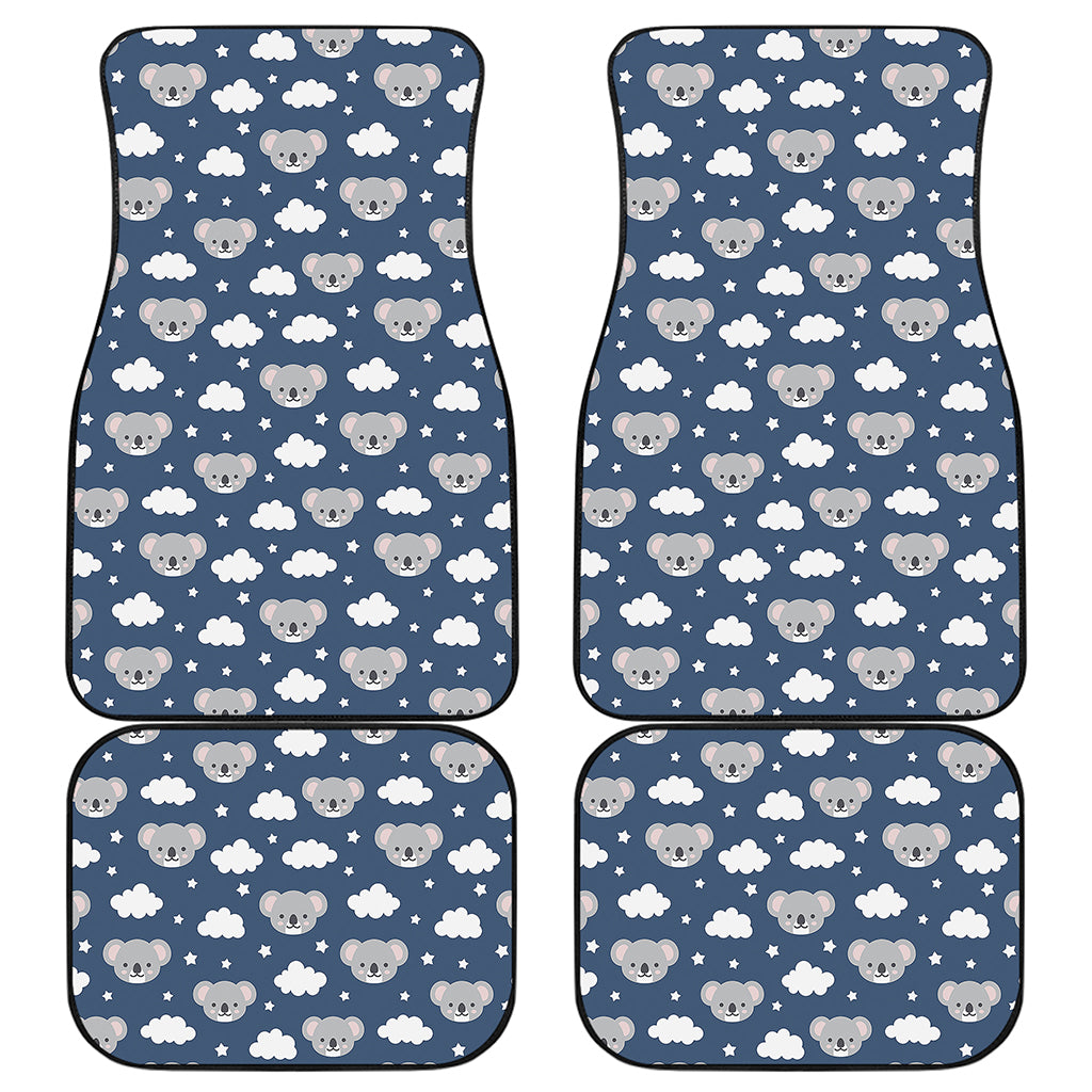 Good Night Koala Pattern Print Front and Back Car Floor Mats