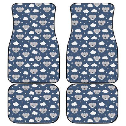 Good Night Koala Pattern Print Front and Back Car Floor Mats