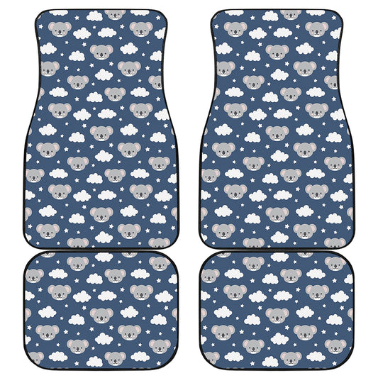 Good Night Koala Pattern Print Front and Back Car Floor Mats