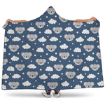 Good Night Koala Pattern Print Hooded Blanket